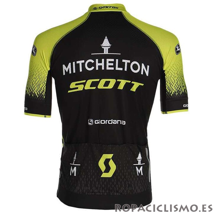 2020 Maillot Mitchelton-scott Tirantes Mangas Cortas Negro Amarillo
